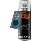 TRISTARcolor RAL 5011 Stahlblau matt 2K Acryl Spraydose Sprühdose Spritzlack Sprühlack 400 ml schnelltrocknend