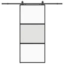 vidaXL Schiebetür mit Beschlag links 90 x 205 cm schwarz