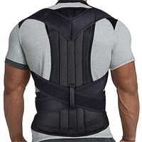 Einstellbare Körperhaltungskorrektur Lendenwirbelstütze Atmungsaktives Haltungskorsett for Wirbelsäulen-Rückendehner Orthopädischer Rücken (Color : Black, Size : XL)