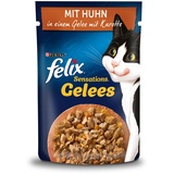 FELIX Sensations Gelees Katzenfutter nass, mit Huhn & Karotte in Gelee, 26er Pack (26 x 85g)