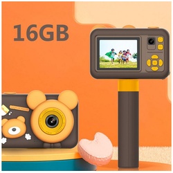 autolock Kamera Kinder Digitalkamera für Kinder 1080P 2 Zoll Bildschirm Kinderkamera (Sofortbildkamera mit Stativ SD Karte Weihnachten Geschenk) braun