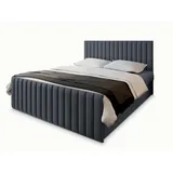 masseno Boxbett mit Bettkasten ¦ grau ¦ Maße cm B: 160 H: 98
