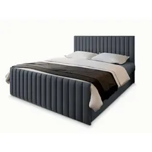 masseno Boxbett mit Bettkasten ¦ grau ¦ Maße cm B: 160 H: 98