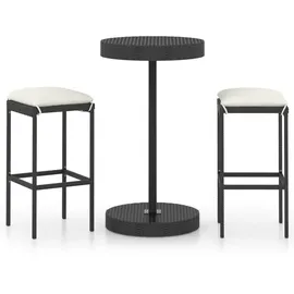vidaXL Gartenbar-Set 3-tlg. Schwarz