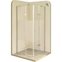 iflair i-flair Eck-Duschkabine mit Scharniertür rechts 80 x 80 cm silber Sicherheitsglas DK19
