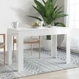 NIVVHOH Esstisch Weiß 120x60x76 cm Holzwerkstoff Hochglanz mit sauberen Linien für Esszimmer und Küche