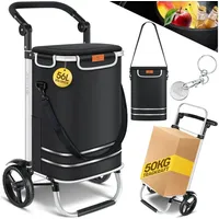 Kesser Einkaufstrolley klappbar schwarz 56L