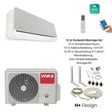 VIVAX H+ Design SILVER + 10 m Komplett SET Klimagerät Klimaanlage 3D Swing A+++
