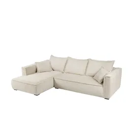 Sofa.de Ecksofa mit trendigem Megacordbezug Modena ¦ beige ¦ Maße (cm): B: 322 H: 100 T: 208