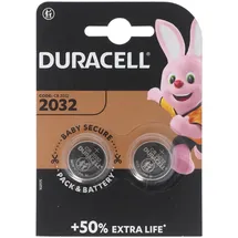 Duracell CR2032 Lithium Batterie 3 Volt mit bis zu 180mAh Kapazität 2er Blister