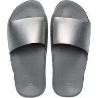 Havaianas Unisex's Slide Classic Metallic Flip-Flop, stahlgrau, 33/34 EU