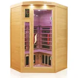 Dewello Infrarotkabine Infrarotsauna Lakefield Pro 140cm x 140cm 2 Personen Vollspektrum & Karbonstrahler Hemlock Zeder