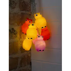 Konstsmide LED Dekolichterkette, bunte Eulen, 16 warm weiße Dioden, 24V Innentrafo, transparentes Kabel