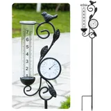 Regenmesser für den Außenbereich, Gartenthermometer für Innen- und Außenbereich, 81,3 cm, Gartenstatue, 17,8 cm Kapazität, Regenmesser, Ersatzrohrglas für Außendekoration, Außenthermometer,