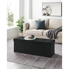 Songmics Sitzbank Truhenbank Schwarz 38 x 110 x 38 cm