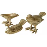 Loberon Deko-Vogel 2er Set antikmessing