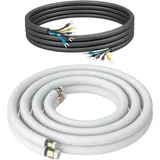 Kältebringer® 1-15m Kältemittelleitung 1/4“ + 1/2" Montage-Set für Split-Klimaanlage (5-adrig)