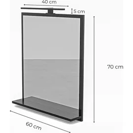 hajduk furniture Badspiegel 70 x 60 cm Schwarz