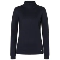 More & More Rollkragenpullover aus Viskose-Mix mit Label-Detail, marine 34
