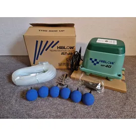 Hiblow HP-40 Komplettpaket mit Verteiler, Schlauch und Luftsteinen, 40 l/min 38 W