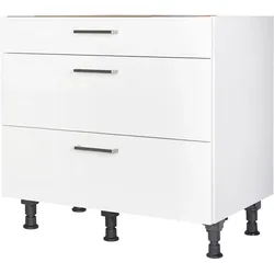 Kochfeldumbauschrank NOBILIA ""elements", vormontiert", weiß (alpinweiß), B:90cm H:87cm T:58,3cm, Schränke, Breite 90cm