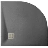 SANOTECHNIK Rundduschwanne SMC Brausetasse halbrund 90x90x2,6 cm Schwarz Kunststoff