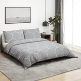 vidaXL Bettwäsche-Set Grau 200x220 cm Baumwolle