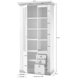 Home Affaire Vitrine Cremona 102 x 44 x 204 cm Weiß