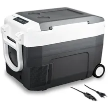 Klamer Kühlbox XXL, elektrische Kühlbox 40L mit Kompressor, 2 Anschlüsse: 230V & 12V für Zigarettenanzünder, Kühlung bis -18°C, Auto Kühlbox mit Räde...