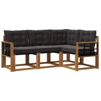 vidaXL Outdoor-Sofagarnitur 4-tlg. schwarz