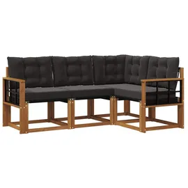 vidaXL Outdoor-Sofagarnitur 4-tlg. schwarz