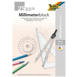 folia Millimeterpapier weiß, 21.1x29.8 cm