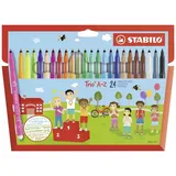 Stabilo Filzstift - STABILO Trio A-Z - 24er Pack - mit 24 verschiedenen Farben