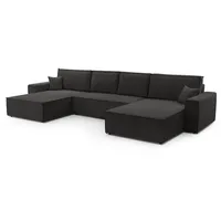 Furnix Wohnlandschaft MANGUSSI-U Polstersofa in U-Form mit Schlaffunktion und Bettkasten, mit Relaxfunktion grau