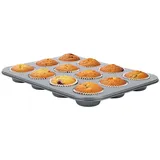 Testrut Muffinform MAFFY, Grau - 35 x 26,5 cm - Stahlblech - 12 Fächer