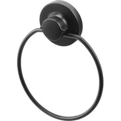 Handtuchring CORNAT, schwarz, Ø:16cm, Stahl, Kunststoff, Handtuchhalter, mit 3 verschiedenen Befestigungsoptionen