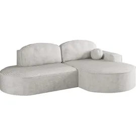 kaiser möbel Ecksofa mit Schlaffunktion und Bettkasten Modena Runden stoff Poso Beige Rechts - Beige