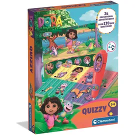 CLEMENTONI E-Lektor Quiz Basic Dora - Lernspiel mit über 200 Fragen & elektronischem Stift - Vorschul-Lernspiel mit Formen, Farben & Zahlen - Ab 3 Jahren - 16682