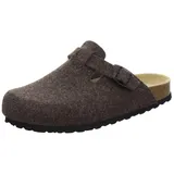 AFS-Schuhe 36900, Herren Filz-Hausschuhe geschlossen, Warme Winter Clogs mit Leder-Fußbett, Made in Germany (48 EU, Braun) - 48 EU