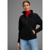 POLARINO Fleecepullover Sweatshirt Colourblocking Grau/Schwarz 36/38