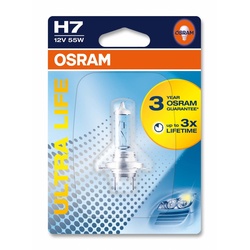 OSRAM H7 Ultra Life 55W (1 Stk.) Glühlampe, Fernscheinwerfer,Glühlampe, Hauptscheinwerfer,Glühlampe, Nebelscheinwerfer,Glühlampe, Abbiegescheinwerfer,