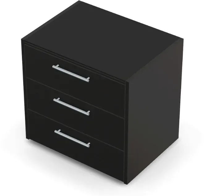 Brabura CT 90 Schubladenmodul - Nero Zimbabwe / Anthrazit / Silberner Griff