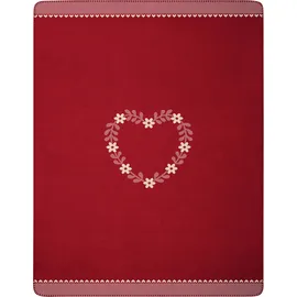 Biederlack Kuscheldecke Heartwarming 150 x 200 cm Mischgewebe Rot