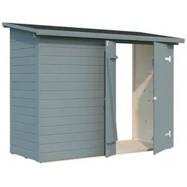 Palmako Leif Gerätehaus 234 x 95 cm Hellgrau Lackiert