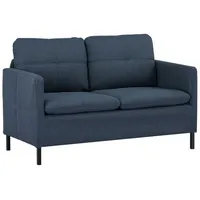 Homcom 2 Sitzer Sofa, Couch mit Leinenoptik, Stahlbeine, Gepolsterter