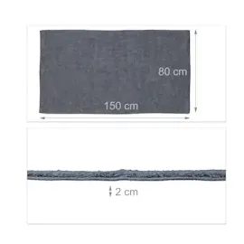 Relaxdays Badteppich Grau 80 x 150 cm