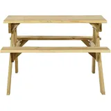 vidaXL Picknicktisch mit Bänken 110 x 123 x 73 cm Kiefernholz Imprägniert Braun