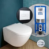 Villeroy & Boch Subway 3.0 Komplett-SET Wand-WC mit neeos Vorwandelement,, 4670TSR1+16601WH#SET,