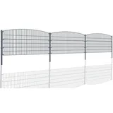 Aileenstore Doppelstabmattenzaun 10 m x 1,20 m Grau/Stahl