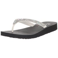 Skechers Damen Meditation-Liebesbrief Flipflop, Weiss/opulenter Garten, 39 EU - 39 EU